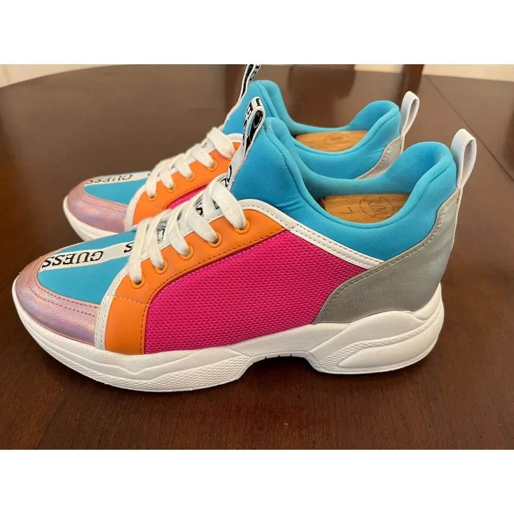 Guess Women's‎ Colorful Y2K 90s Lace Up Low Top Sneakers Size 9M